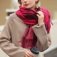 thumbnail image 5 of CHEGUTA Neck Scarf for Women Winter Scarf,Women's Autumn Winter Colorful Plaid Thick Warm Fringe Shawl Scarves, 5 of 8