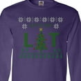 thumbnail image 4 of Inktastic Let's Get Lit Christmas Tree Faux Ugly Sweater Long Sleeve T-Shirt, 4 of 5