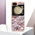 thumbnail image 5 of Nalacover for Samsung Galaxy Z Flip5 Slim Case, Fish Scale Marble Pattern Soft TPU Shockproof Lens Protection Cover for Women Girls, Compatible with MagSafe Wireless Charging Case,Pink Scales, 5 of 12