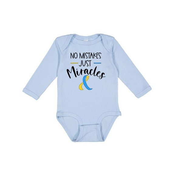 Inktastic No Mistakes, Just Miracles Down Syndrome Awareness Boys or Girls Long Sleeve Baby Bodysuit
