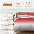 thumbnail image 6 of 3 Piece Red Gray Ombre Duvet Cover Set Twin Size, Microfiber Comforter/Quilt Cover with Corner Ties and 2 Pillowcases, Modern Gradient Abstract Art All Season Soft Bedding with Zipper Closure, 6 of 8