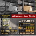 thumbnail image 6 of Garage Shelving, 5 Tier Heavy Duty Metal Storage Shelves, Industrial Garage Storage for Heavy Tools and Equipment, Basement, 72" H×60" W Black, 6 of 9
