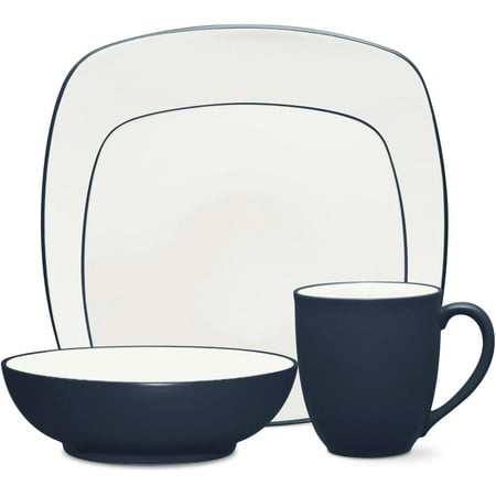 

Colorwave Navy 4-Piece Square Place Dinnerware Setting In Blue