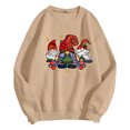 thumbnail image 1 of EHQJNJ Chandail en Molleton pour Femmes avec Poches Sans Capuche Mode Imprimé de Noël Col Rond Chandail en Molleton Tendance Manches Longues Pull pour Style Vacances Chandail en Molleton Graphique Café, 1 of 2