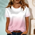 thumbnail image 3 of Womens Satin Summer Tops Short Sleeve Gradient Blouses Crew Neck Shirts Business Casual Outfits Fashion Clothing 2026, M, 3 of 8