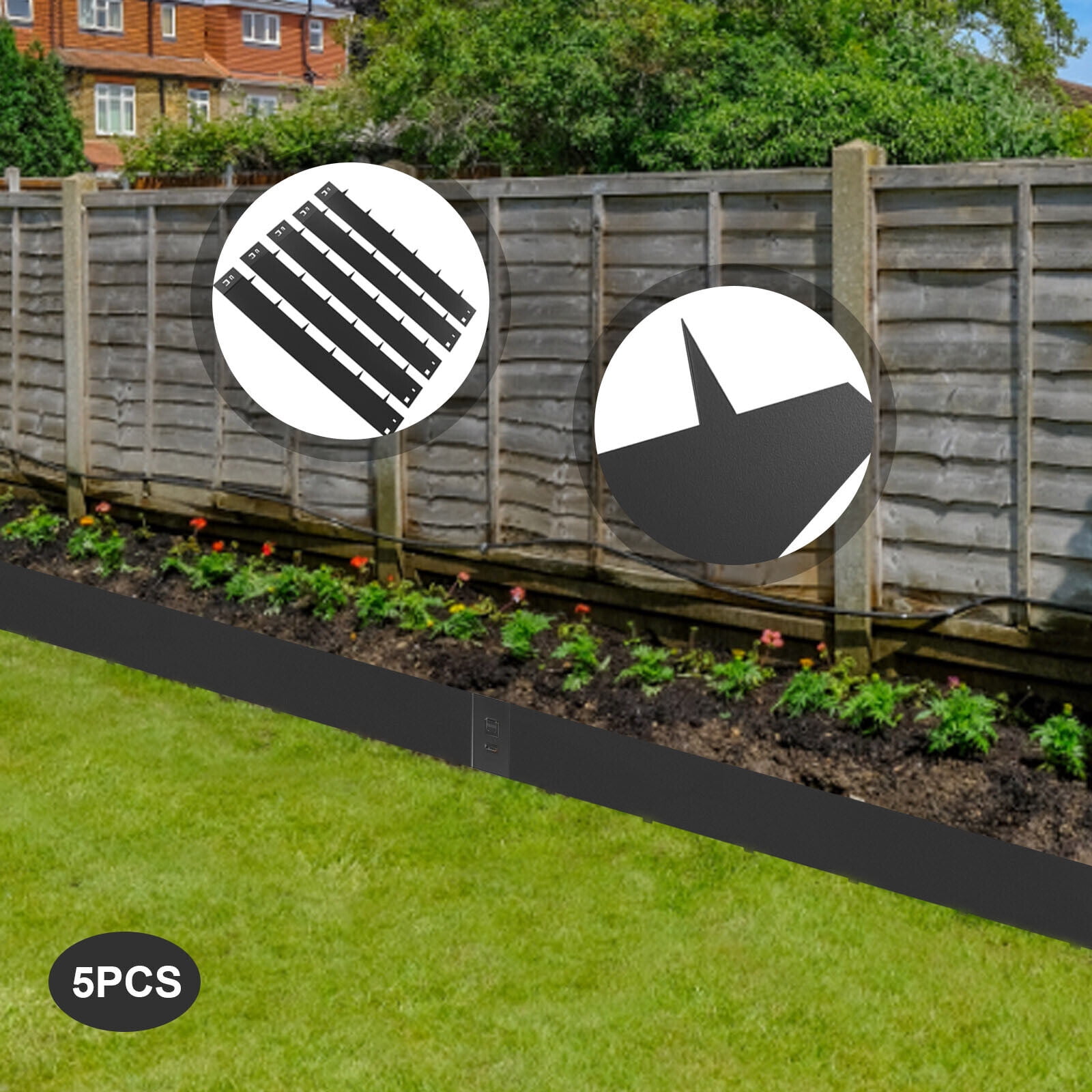 5Pcs Steel Lawn Edging Landscape Edging Garden Border Yard Metal  Barrier 5"x39"