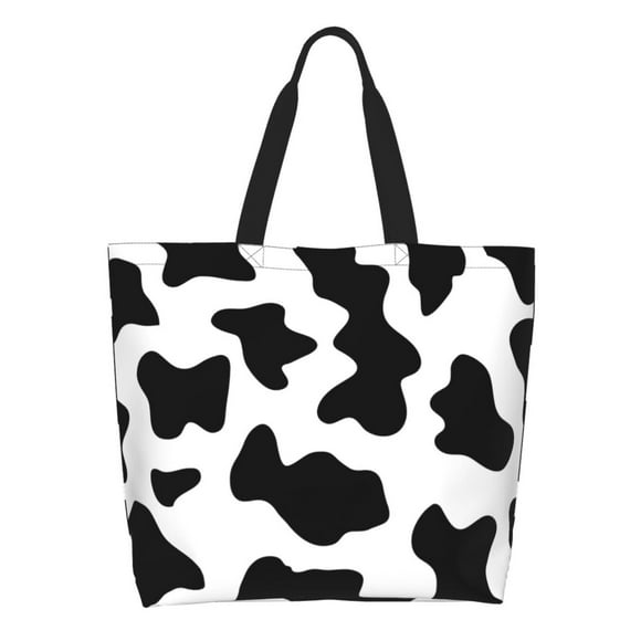 Disketp Milk Cow Bolsa Tote Estampada para Mujer, Bolso de Hombro y de Mano para Compras y Viajes