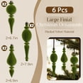 thumbnail image 4 of Adornos para Árbol de Navidad OuMuaMua Terciopelo Verde Oliva 6 Piezas, 4 of 5