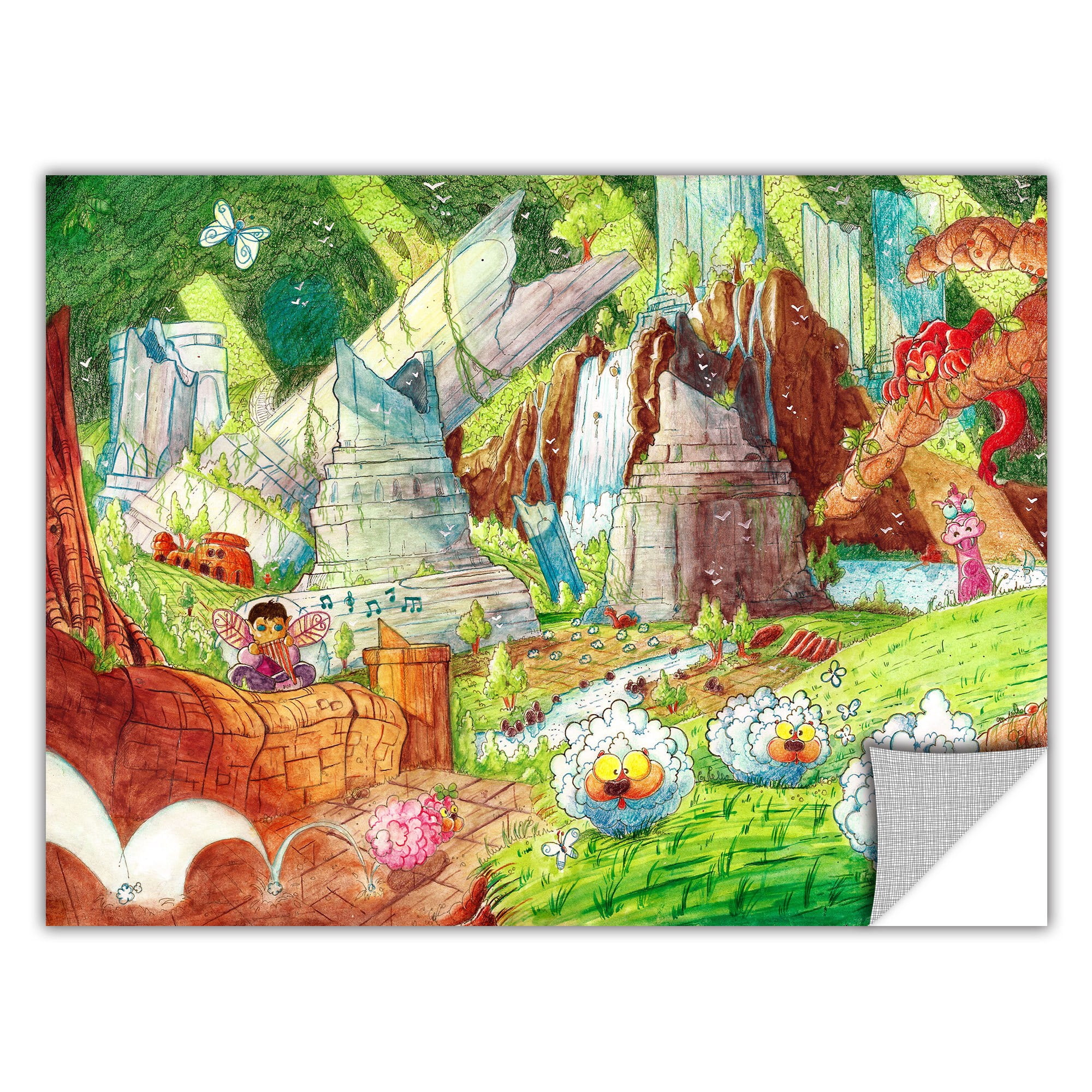 Luis Peres "Sheep Forest" Removable Wall Art Graphic