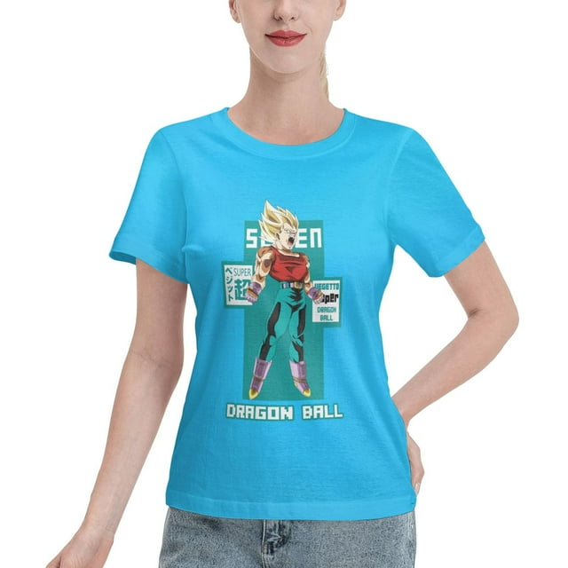 T-Shirt Basique à Manches Courtes pour Femmes Super Saiyan