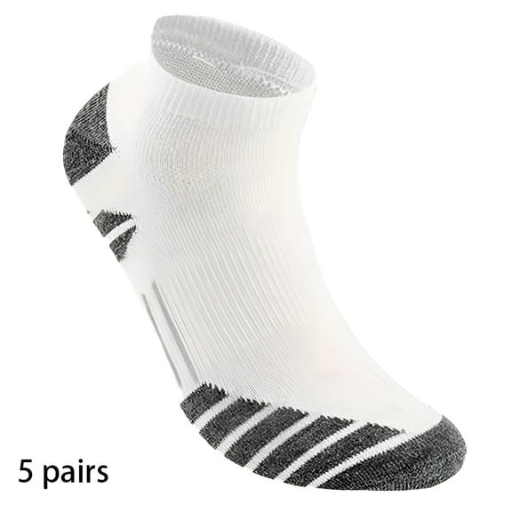TELOLY 5Pairs Mens Socks9-13Mens Ankle Socks Size 9-11 Men's Socks ,White