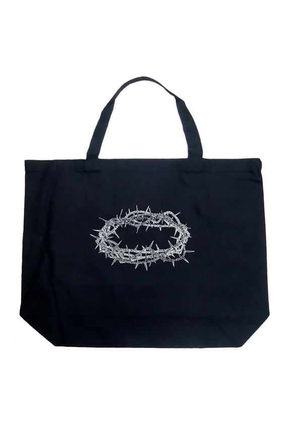 Large Word Art Tote Bag - CROWN OF THORNS