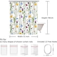 thumbnail image 6 of Colorful Floral Shower Curtain, Flower Shower Curtain, Botanical Plant Shower Curtain for Bathroom, Green Leaf and Wildflower Shower Curtain, 72" x 78" Inches, 6 of 6