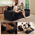 thumbnail image 6 of Lunale Convertible Sleeper Sofa Bed, Boneless Futon Cloud Couch, No Assembly Required, Pull Out Floor Couch Bed for Living Room, Black Corduroy, 6 of 8