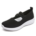 thumbnail image 3 of EKVAHL Women Mary Jane Walking Shoes Knit Slip-On Flats for Women, Diabetic Casual Nurse Shoes with Arch Support Black, 3 of 5