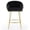 Black, variant on 26" Counter Height Bar Stool, Velvet Upholstered with Hand-Wave Back, Golden Chrome Base & Footrest, Modern Kitchen Island Stool, Orange