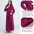 thumbnail image 5 of AMITOFO Fleece Robe for Women Soft Warm Long Plush Bathrobe Slim Elastic Waist Sleepwear Housecoats, 5 of 8