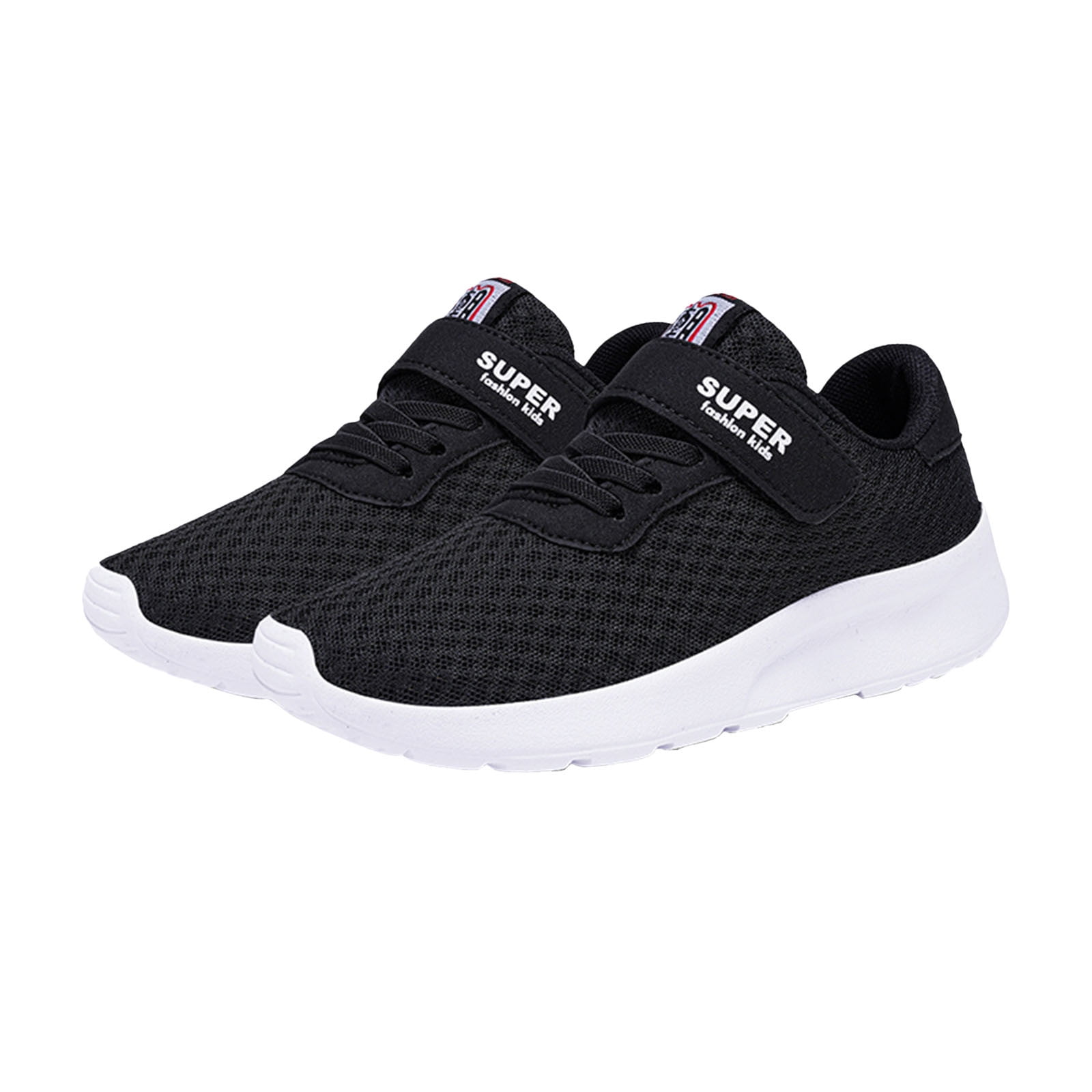 Kids' Running Shoes,Lightweight & Breathable Athletic Sneakers for Girls & Boys,Color Black,Size 13