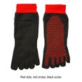 thumbnail image 2 of Electronicheart Polyurethane Yoga Five Finger Socks For Enhanced Balance And Flexibility One Size Fits All Black and Red, 2 of 6
