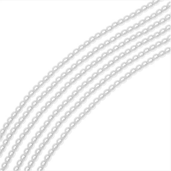 Dazzle It! Czech Glass Pearls, 3mm Round, 1 Strand, White