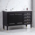 thumbnail image 2 of 48" Bathroom Vanity Combo, Bathroom Sink Cabinet with 2 Doors and 4 Drawer, Bathroom Storage Cabinet with Single Sink, Freestanding Bathroom Vanities, Black, 2 of 9