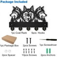 thumbnail image 6 of Wood & Iron Wall Mounted Hook Hangers Decorative Organizer Rack with 2Pcs Screws 5 Hooks for Bag Clothes Key Scarf Hanging Holder Wolf 200x300x7mm., 6 of 9