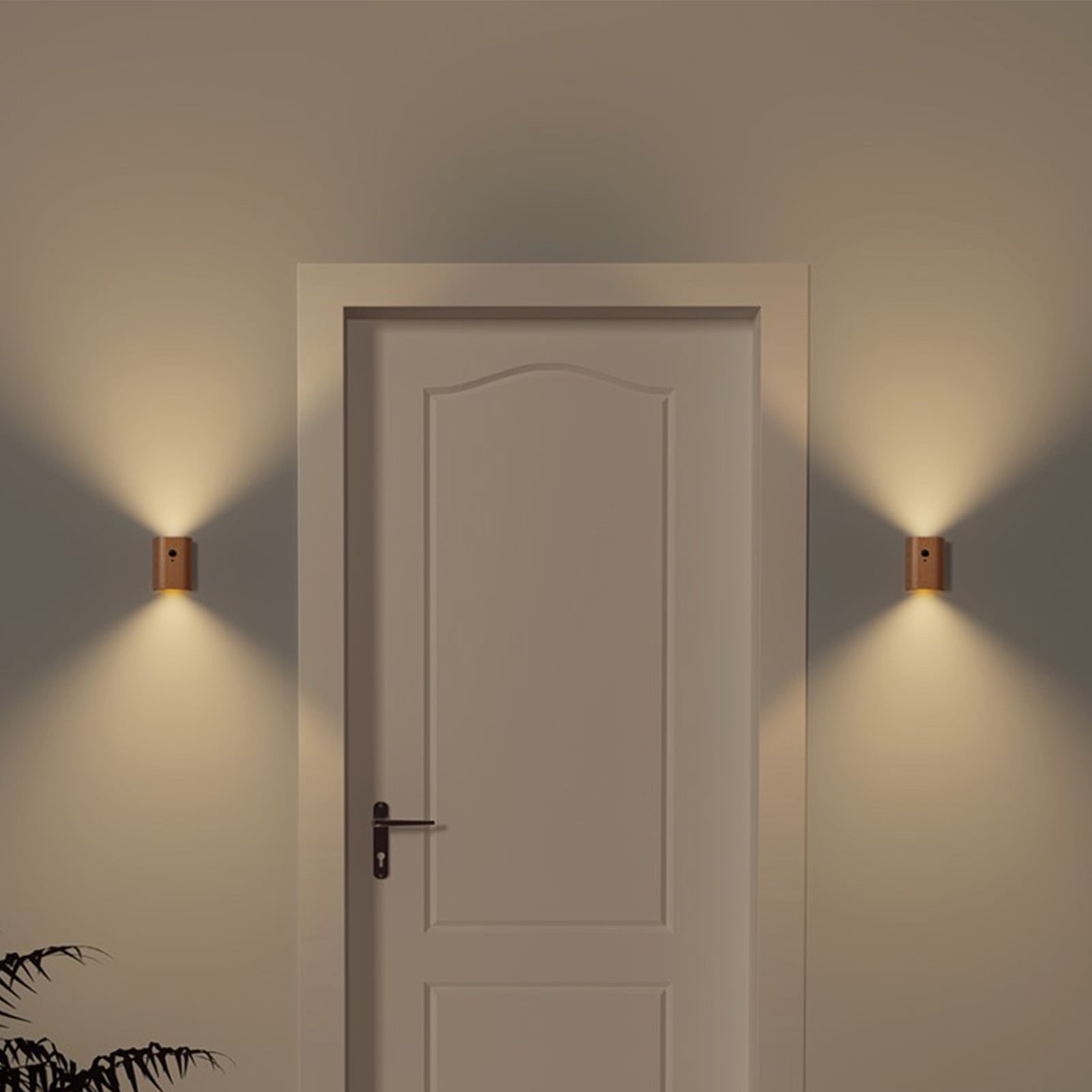 TaTaai 3Pcs Wooden Motion Sensor Step Lights Indoor, Intelligent Wall Lamp Rechargeable LED Night Lighting for Stairs Hallway