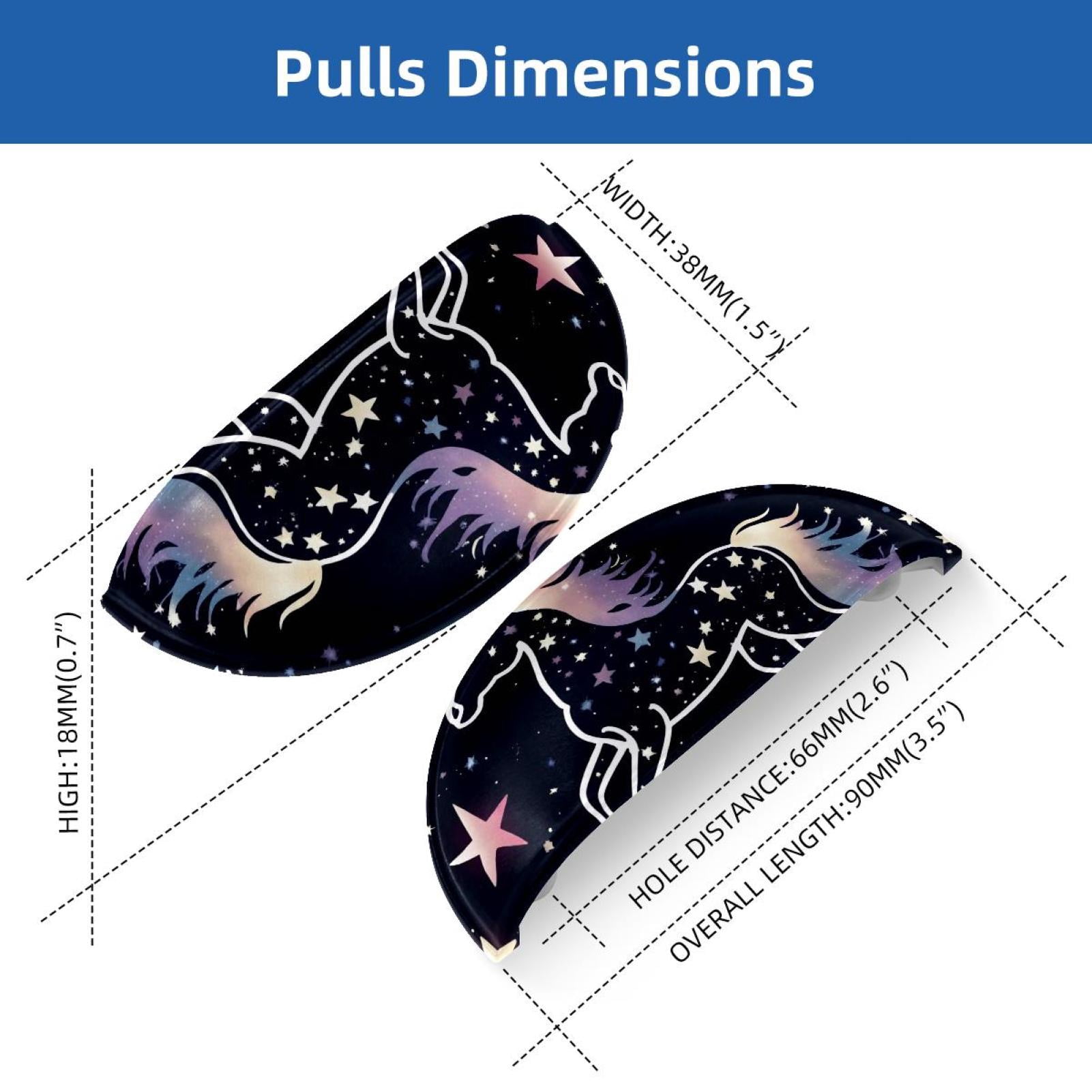 PhooArto 6 Pcs Cup Drawer Pulls, Galaxy Unicorn Silhouette Pattern Shell Shape Handles Cabinet Knobs for Dresser Cupboard Closet Wardrobe with Screws