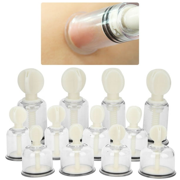 Dispositivo De Ventosas De Succión Al Vacío, Juego De Ventosas Para La Cara, Juego De Terapia De Ventosas Chinas Profesionales Giratorias Rotatorias A Mano, 12 Piezas Para ANGGREK Acupunture Vacuum Cupping Set