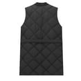thumbnail image 5 of Hvyesh Womens Long Quilted Vest Sleeveless Button Down Puffer Vest Cotton V Neck Padded Jacket Winter Coat with Belt, 5 of 8