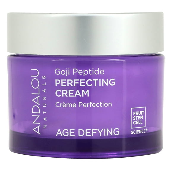 Andalou Naturals AGE DEFYING Goji Peptide Perfecting Face Cream, 1.7oz, For Fine Lines and Wrinkles