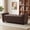 Brown, variant on AVAWING Upgraded Armed Storage Bench, Leather Upholstered Ottoman for Living Room & Bedroom, Black