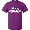 thumbnail image 2 of OXI T-Shirt - Without Music Life Would B, Basic Casual T-Shirt for Men's and Women Fleece T-Shirt Short Sleeve - Purple 2X-Large, 2 of 3