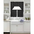 thumbnail image 4 of Black Boho Kitchen Curtains Sets 24 Inch Length with Valance, Bohemian Geometric Stripes Tribe Farmhouse Swag Valances and Tiers Curtain Set Drapes Swag Curtains for Living Room, Bathroom, Bedroom, 4 of 6