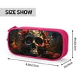 thumbnail image 2 of Sigee Artistic Flower Butterfly Skull for Portable Pencil Pouch with Zipper for Students, Artists, and Office Use, 2 of 5