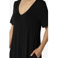thumbnail image 5 of TheMogan Women's S~3X Soft Jersey Oversized V-Neck Short Sleeve Maxi Dress W Pocket, 5 of 6