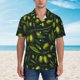 thumbnail image 2 of Fotbe Green Branch Olive Camisa Hawaiana para Hombre Unisex – Camisa Casual de Verano con Botones de Manga Corta de Algodón y Lino,XX-Large, 2 of 7