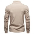 thumbnail image 3 of Donemore Men's Solid Color Long Sleeve Stand Collar Half-Zip Base Shirt, Thermal Fleece Warm Business Casual Style, Streamlined Comfort Versatile Men's Wear, 3 of 3