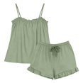 thumbnail image 5 of Endives Womens Cami Pajama Sets Home Wear Low Cut Tank Top and Shorts Set Solid Color 2 Piece Pajamas Sets Camisole Lounge Set Sleepwear, 5 of 5