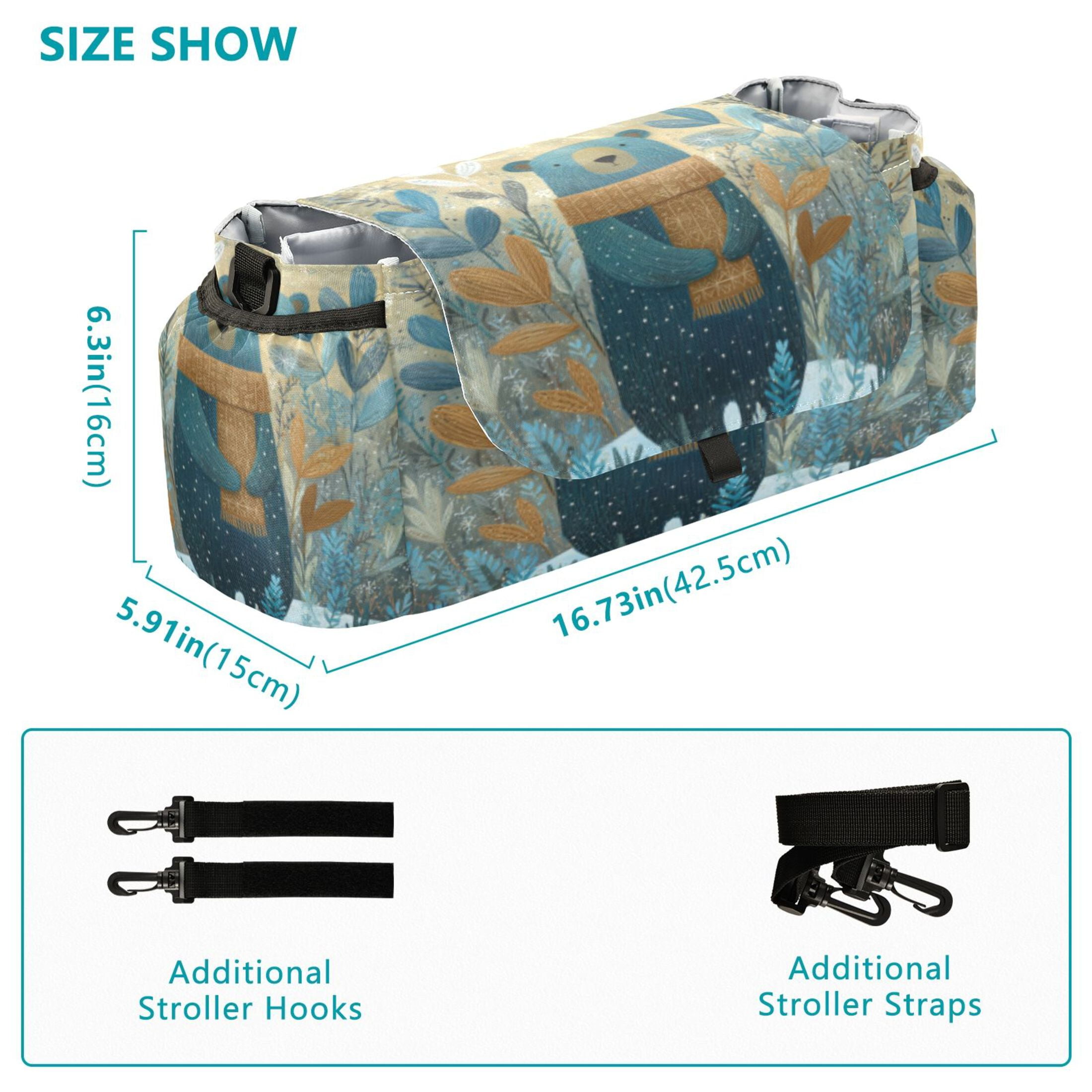 DIXRUYEE Stroller Organizer Scarfed Forest Bear Printed