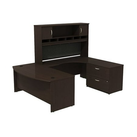 - Bush Business Furniture Series C Bow Front U Shaped Desk with Hutch and Storage