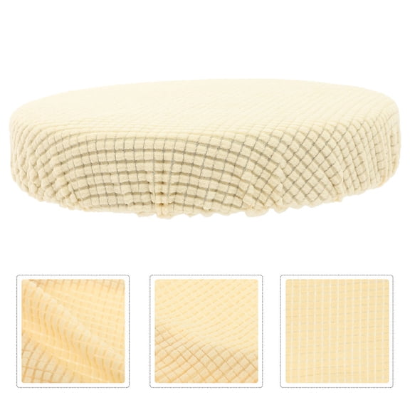 TABLZONE Round Stool Protector 2Pcs Beige Polyester Safe and Washable