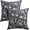 Dark Blue Floral Block, variant on Yellow Floral Block Print Throw Pillow Covers 18x18 Inch Set of 2 Vintage Boho Cottage Spring Fall Decor Cushion Cover Neutral Accent Modern Pillowcase for Home Bedroom Sofa Couch