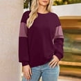 thumbnail image 2 of Wensltd Women's Oversized Crewneck Sweatshirt Lightweight Office Casual Round Neck Spring Solid Top, 2 of 6