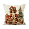 thumbnail image 3 of Christmas Decorations Pillow Covers 18x18" Linen Pillow Case for Sofa Couch Xmas Decorations Christmas Pillow Covers Santa Claus Linen Decorative Cushion Case Printed Throw Pillow Cover, 3 of 7