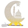 thumbnail image 1 of Lámpara de mesa de madera con forma de luna para decoración de Eid Mubarak Estilo C, 1 of 9