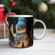 thumbnail image 1 of Taza de café de cerámica navideña Xihbxyly muñeco de nieve blanca fluorescente, 1 of 7