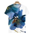 thumbnail image 4 of Babysbule Women's Short Sleeve Tops Round Neck Floral Printed Loose Womens Casual Tops, 4 of 5