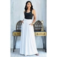 thumbnail image 3 of KOH KOH Long Flowy Cute Modest High Empire Waist Full Floor Length Pockets Casual Semi Formal Vintage Work Office Workwear Maxi Skirt For Women Ivory White X-Small US 2-4 NT325, 3 of 7