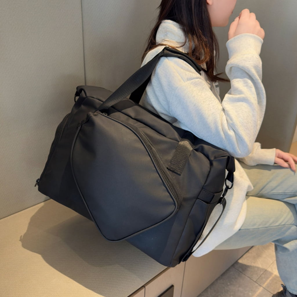 Spacious Oxford Fabric Sports Bag With Dedicated Shoe Pocket And Moisture Resistant Design